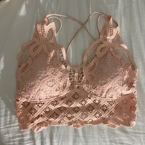 Light Pink Lace Bralette Bra Tank Top